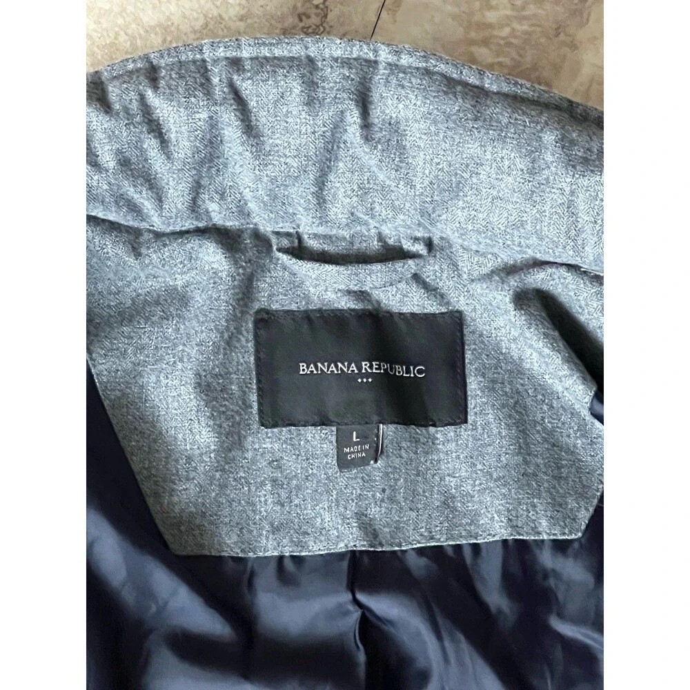 Banana Republic Heather Gray Men’s Quilted Jacket Size L